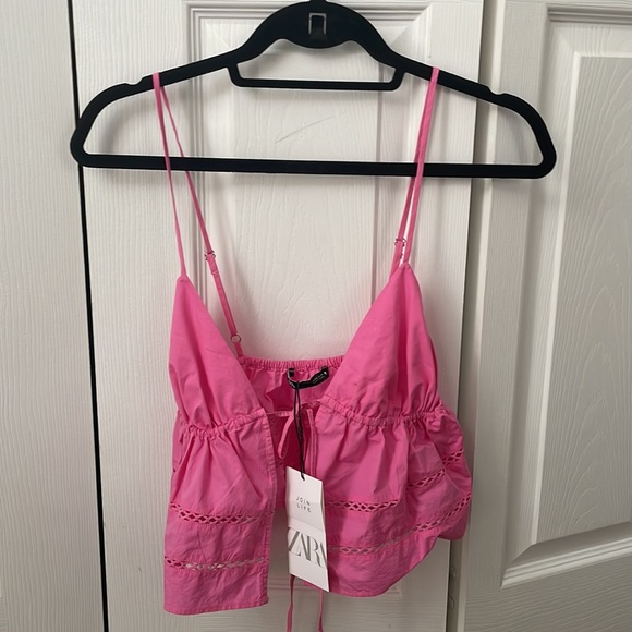 Zara Pink Ruffled Top - Picture 3 of 4